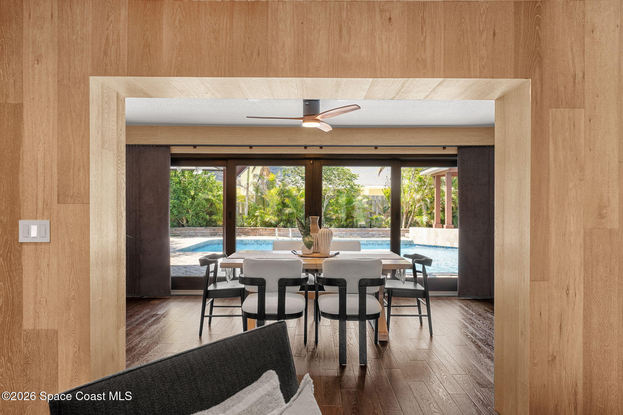 127 Sand Pine Road Indialantic, FL 32903 - Photo 15 of 67 Family Room Looking to Pool