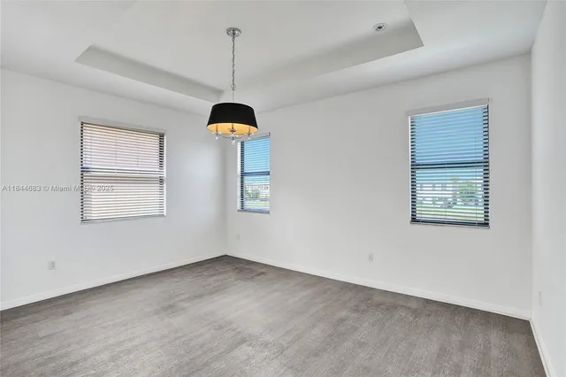 an aerial view of a yard