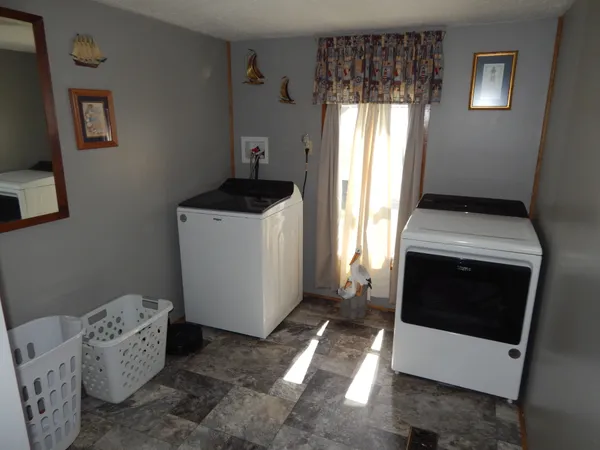 a view of backyard with green space