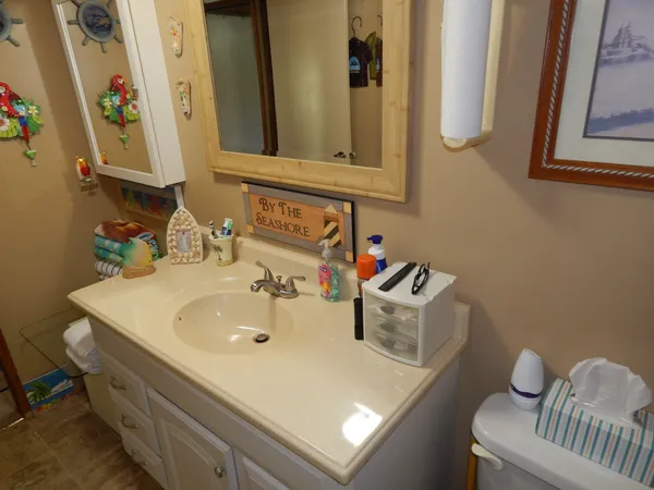 a backyard of apartments with large trees