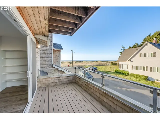 a view of balcony with city view