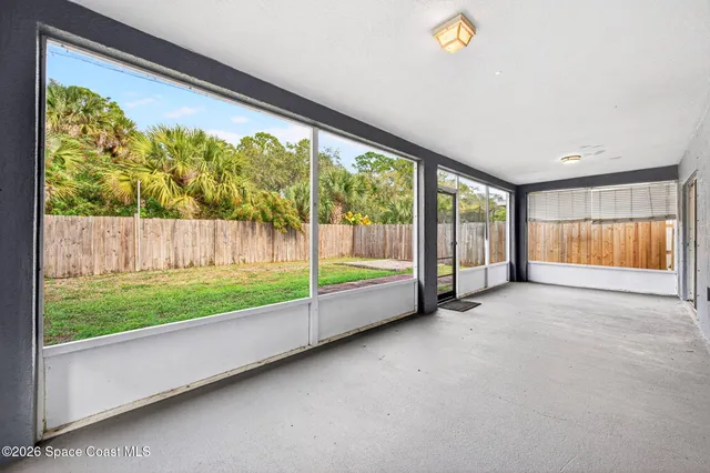 a view of a garden from a window