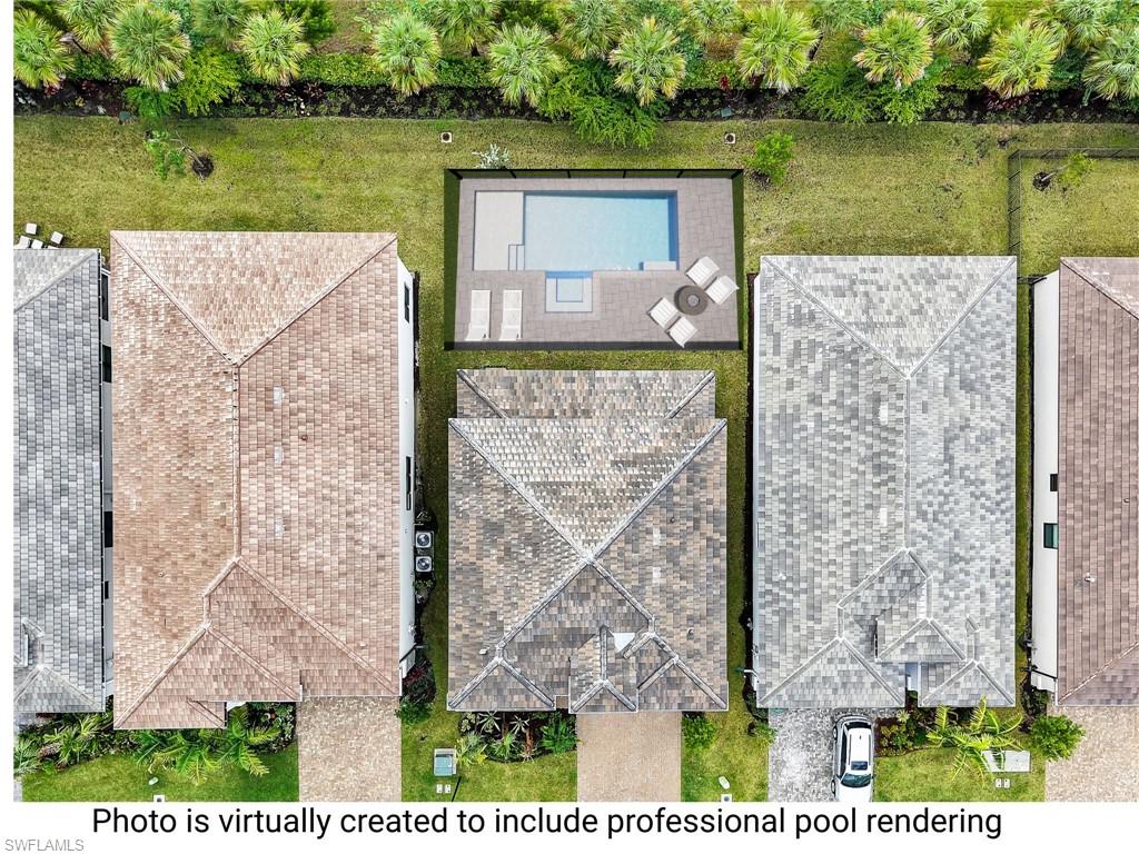 20581 Fair Oak Lane Estero, FL 33928 - Photo 26 of 46 Aerial View Including Virtual Photo with Pool Rendering