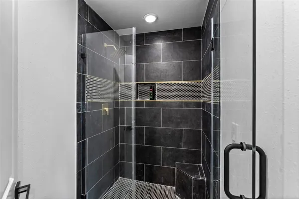 a bathroom with a shower