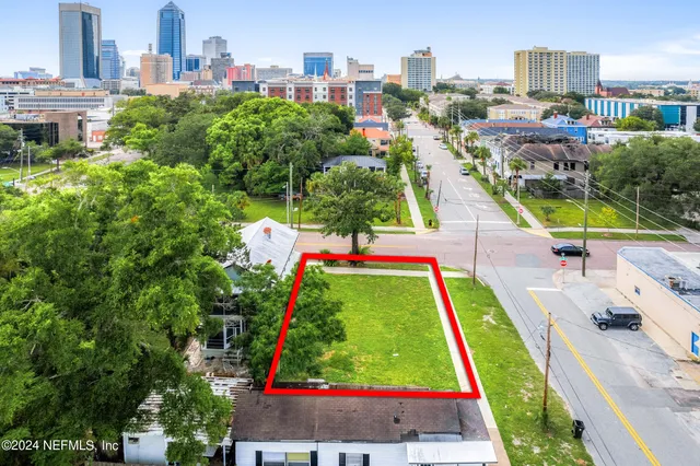 a view of a garden with a bench