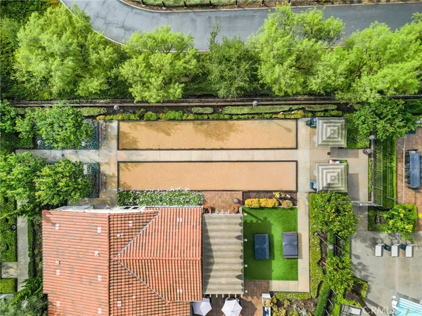 a view of swimming pool with outdoor seating