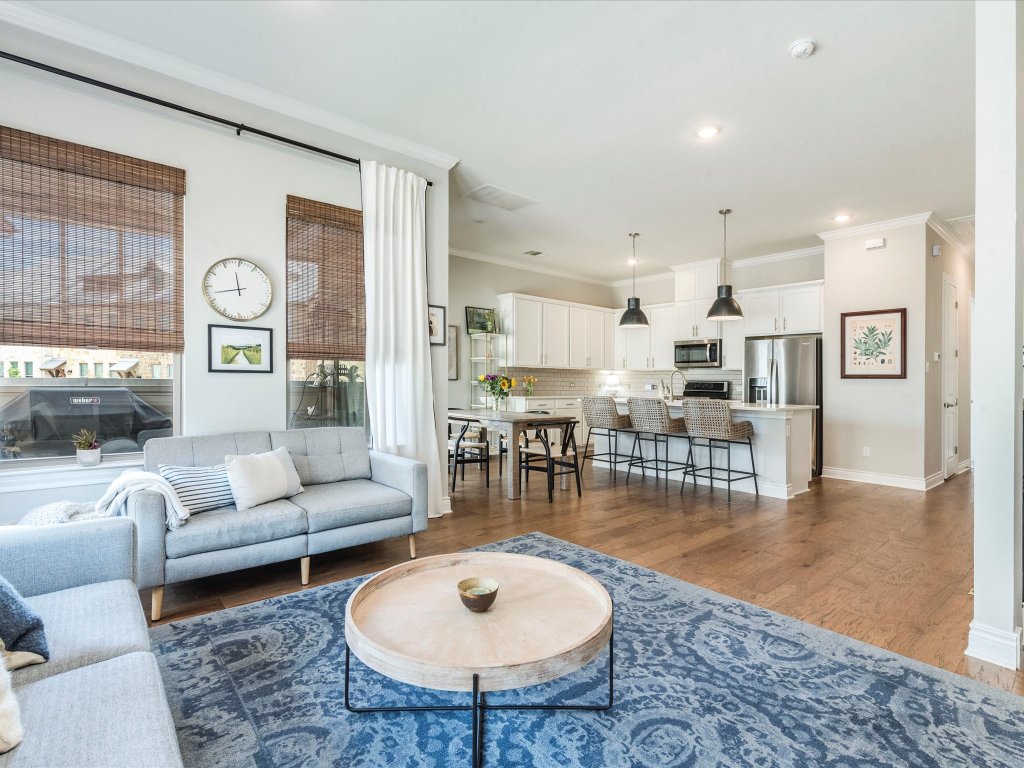 Stunning lock-n-leave, end-unit contemporary brownstone in Georgetown’s highly sought-after The Brownstone at the Summit community.