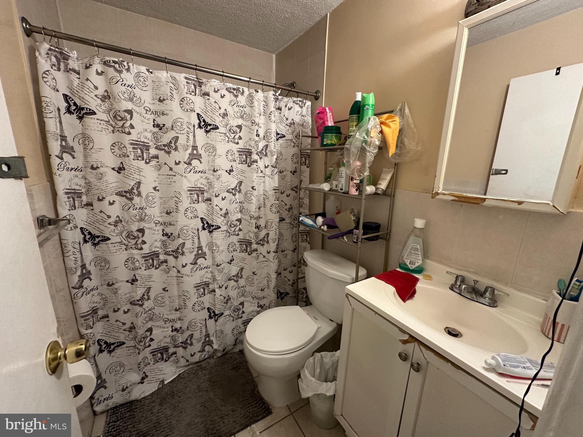 7143 Jackson Street Philadelphia, PA 19135 - Photo 19 of 23 a bathroom with a toilet sink and shower curtain
