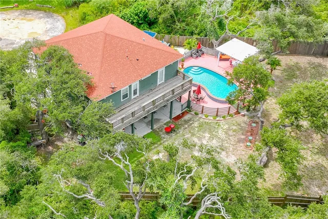 an aerial view of a house