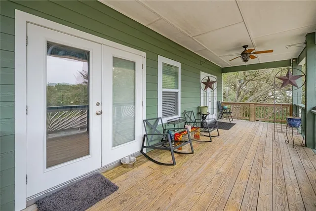 a view of porch with seating space