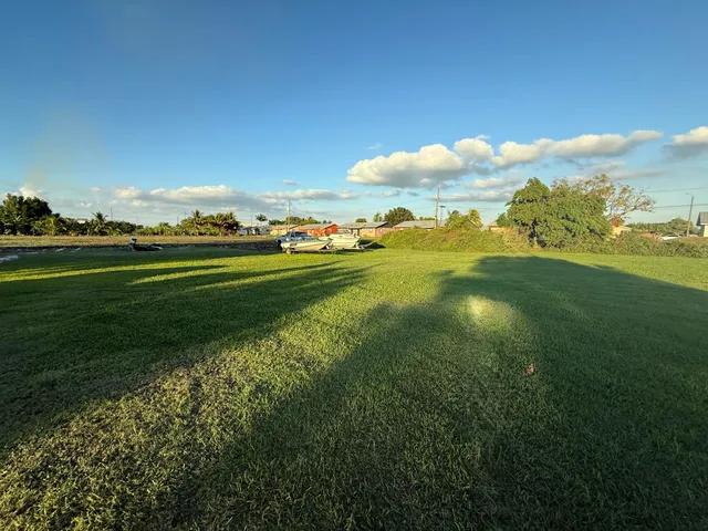 a backyard of a house with lots of green space