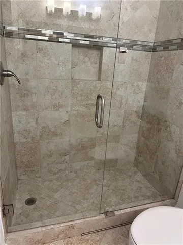 a bathroom with a shower