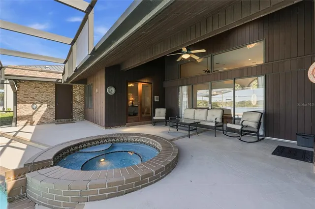 a view of a lake with outdoor space