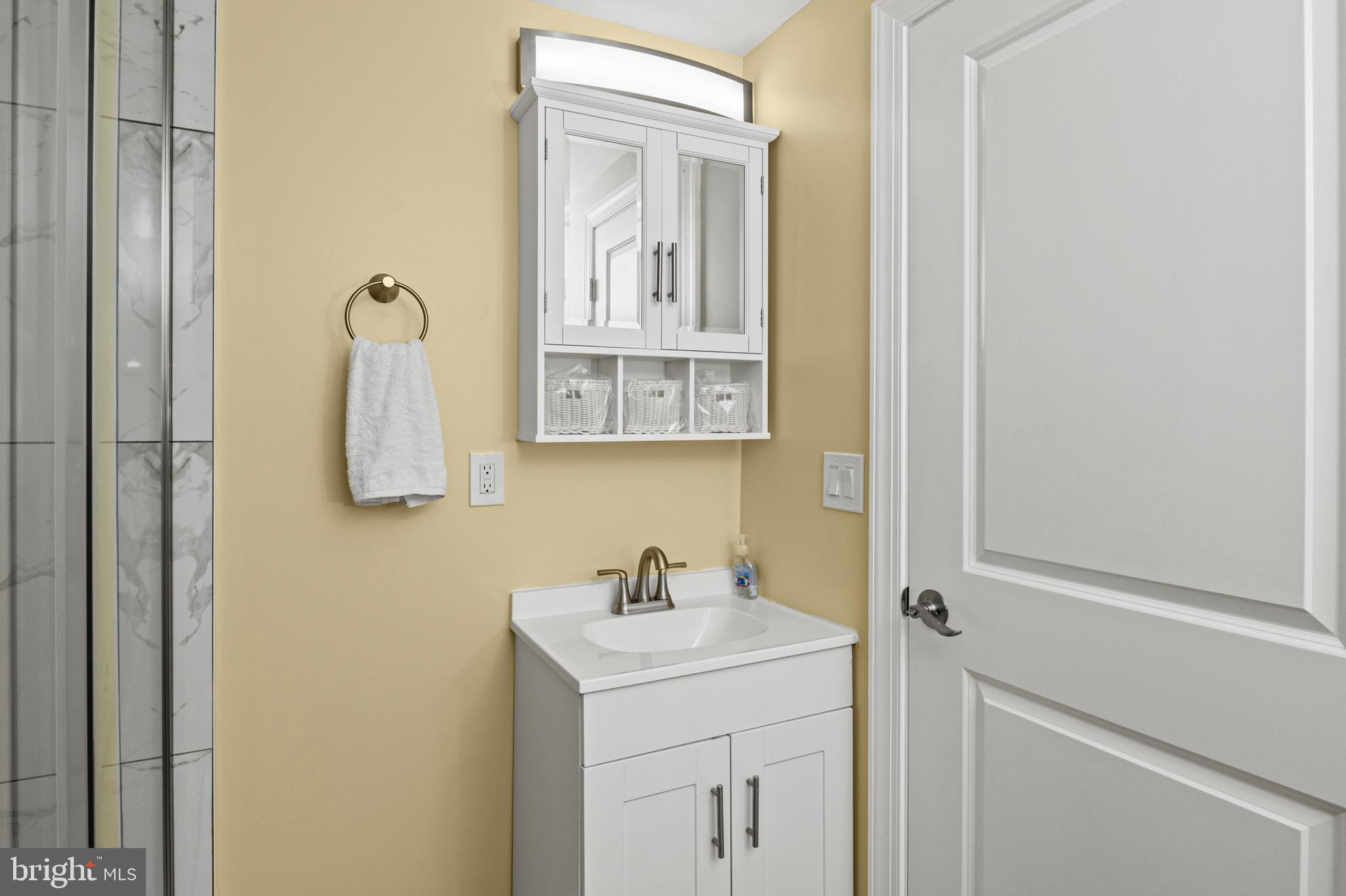 35 3rd Avenue, Unit C Halethorpe, MD 21227 - Photo 10 of 18 a bathroom with a sink and mirror