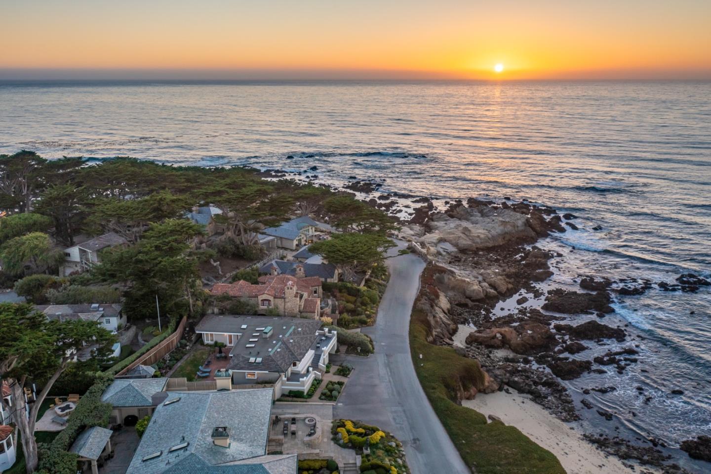 26177 Scenic Road Carmel, CA 93923 - Photo 28 of 30 an aerial view of ocean and residential houses with outdoor space