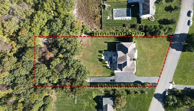 an aerial view of a house having outdoor space