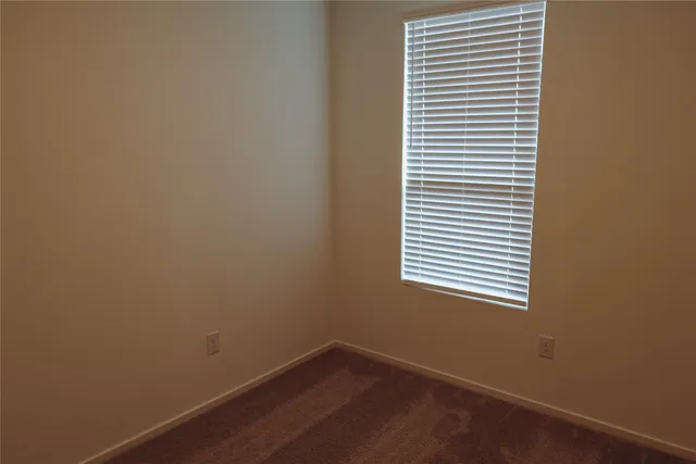 a view of a small space with a window