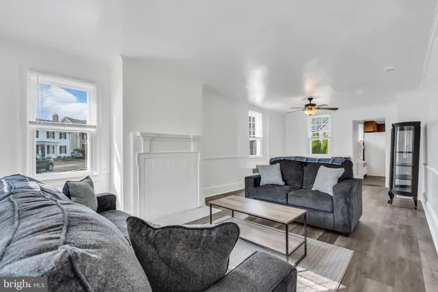 a living room with furniture and a couch