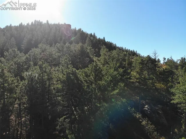 a view of mountain view with lots of trees