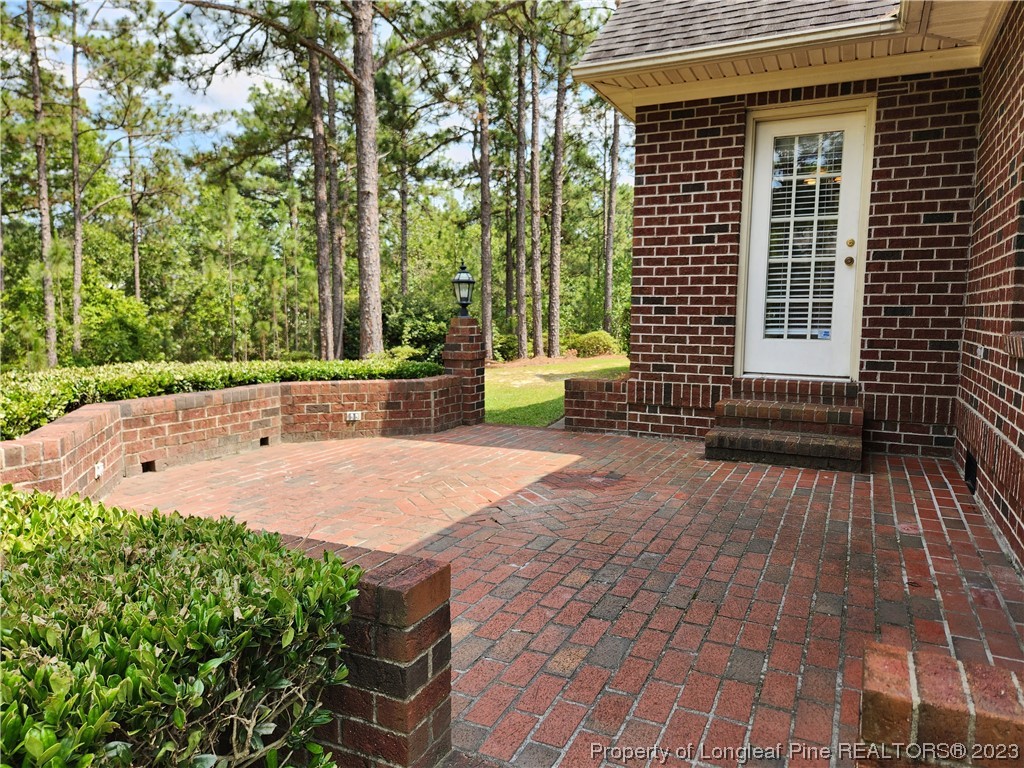 2730 Chimney Point Linden, NC 28356 - Photo 25 of 30 a backyard of a house with yard and outdoor seating