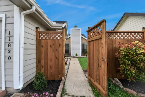 a view of a pathway with a door