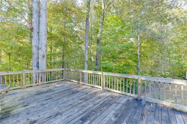 a view of a wooden deck