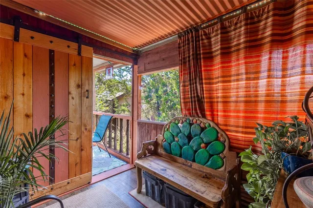 a media room with lots of chairs and a projector