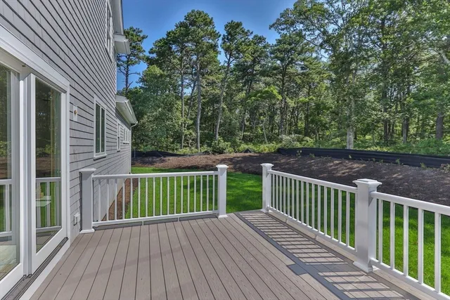 a view of a wooden roof deck