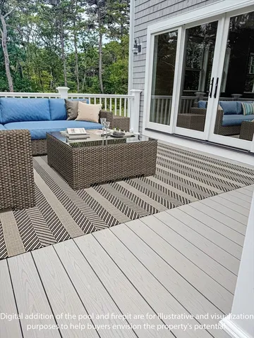 a outdoor view with a sitting space