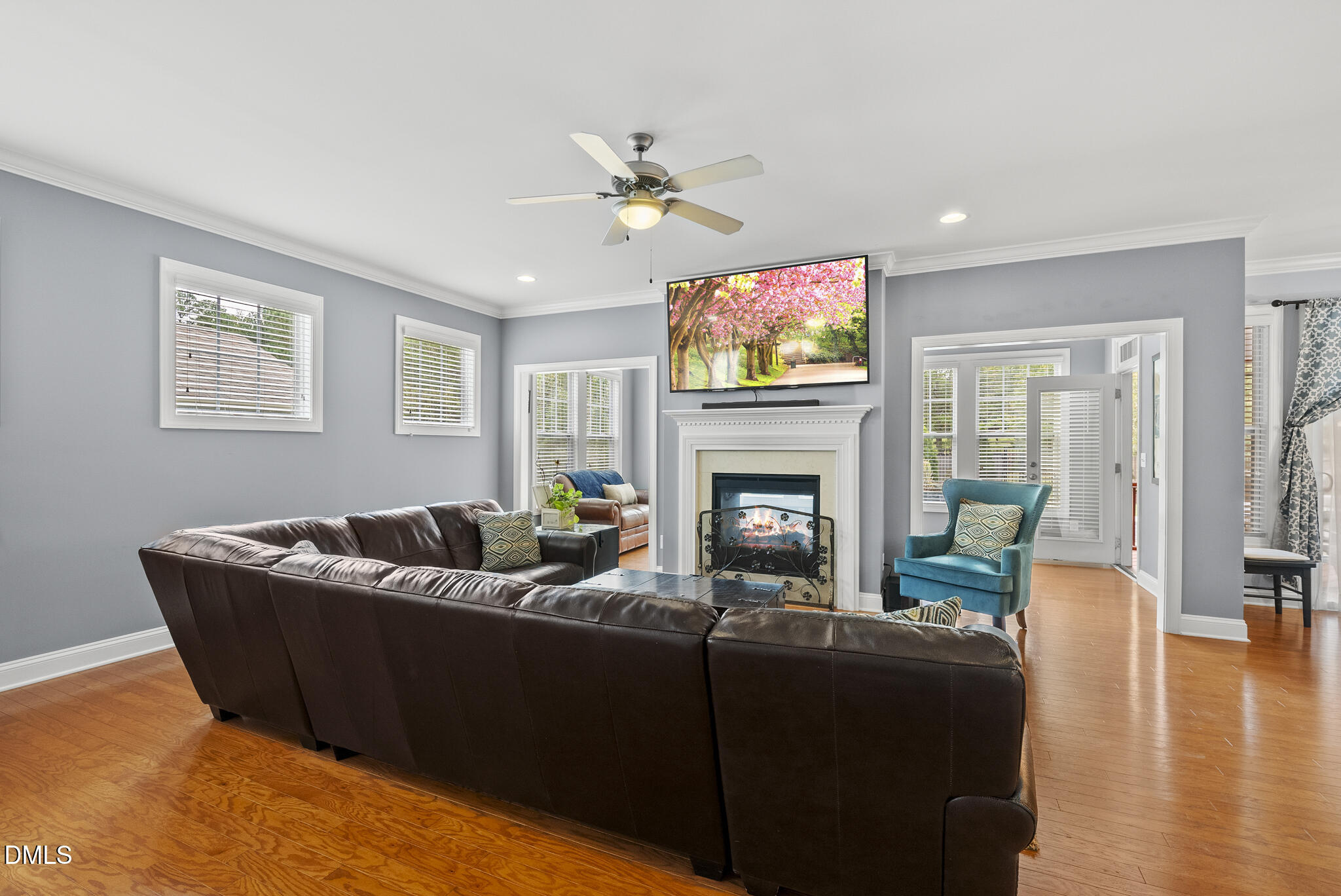 424 Powers Ferry Road Cary, NC 27519 - Photo 13 of 88 a living room with furniture and a fireplace