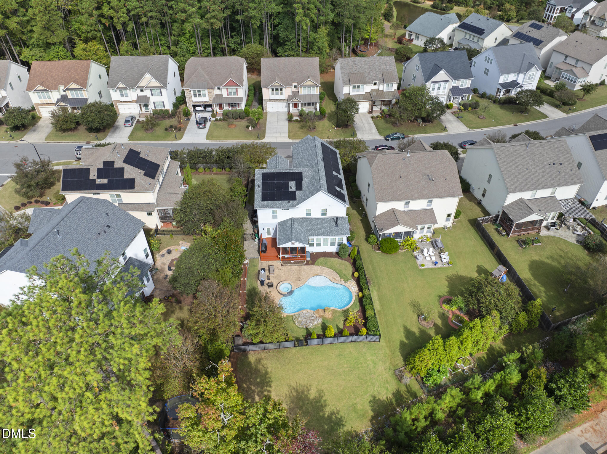 424 Powers Ferry Road Cary, NC 27519 - Photo 70 of 88 an aerial view of residential houses with outdoor space and swimming pool