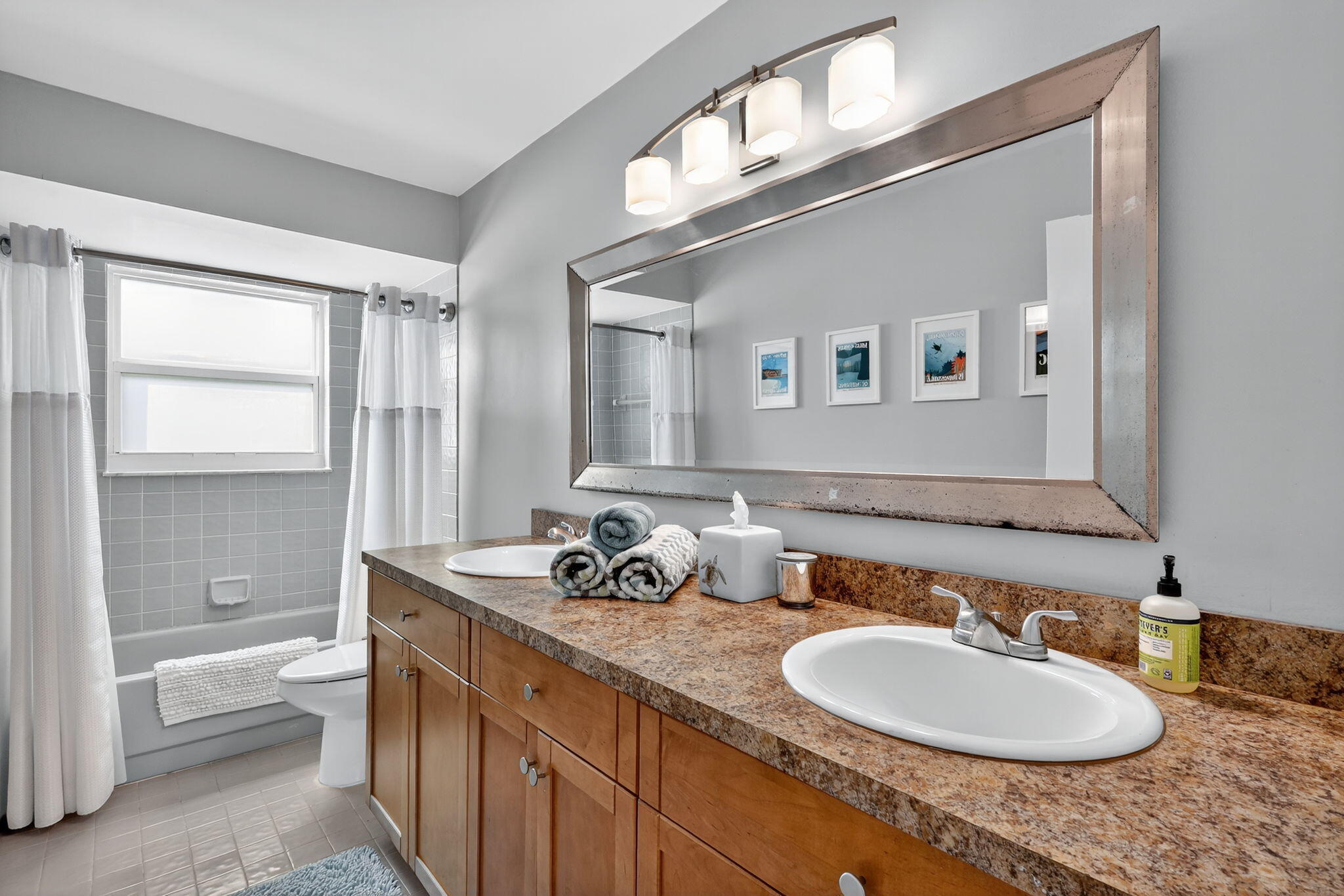 4275 Fox Trace Road Boynton Beach, FL 33436 - Photo 47 of 69 a bathroom with a granite countertop sink and a mirror