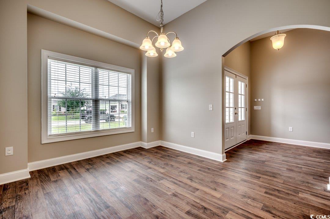 4076 Ridgewood Drive Conway, SC 29526 - Photo 4 of 32 Interior space with wood-type flooring, a chandeli