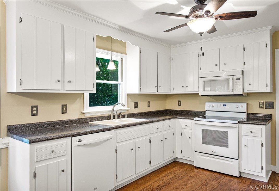 14000 Turtle Hill Road Midlothian, VA 23112 - Photo 12 of 37 a kitchen with granite countertop white cabinets white stainless steel appliances and a sink