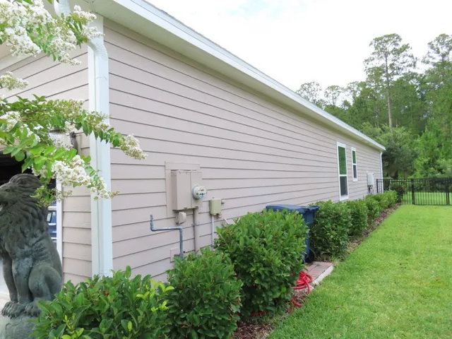 a view of a backyard with plants