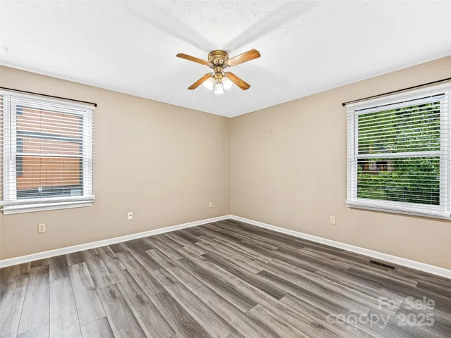 a view of small space with racks on the wall