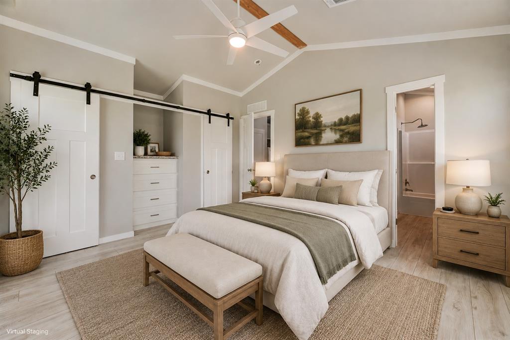 771 VZ County Road Canton, TX 75103 - Photo 34 of 40 Guest house primary bedroom, virtually staged.