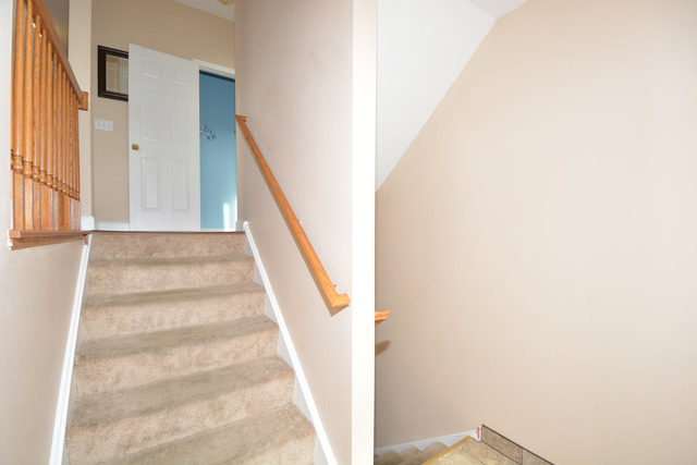 285 South Oak Creek Lane, Unit 285 Romeoville, IL 60446 - Photo 18 of 24 a view of staircase with white walls and a window