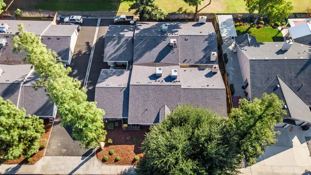 an aerial view of multiple house