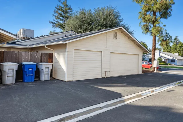 a view of a house with a garage