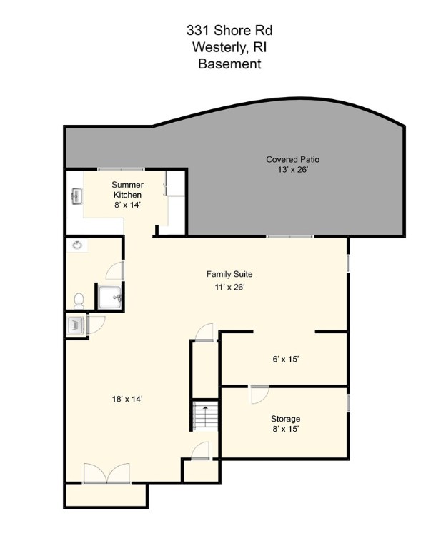 331 Shore Road Westerly, RI 02891 - Photo 35 of 37 ground level walkout