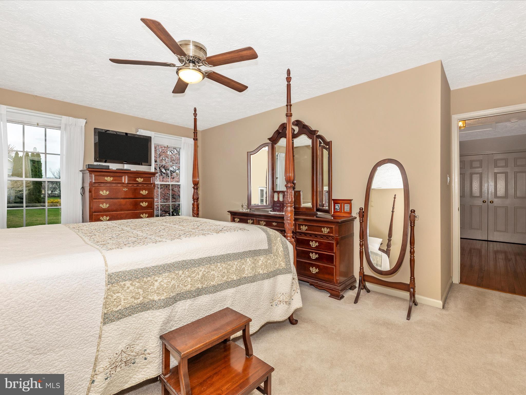 10 Knoll Side Lane Middletown, MD 21769 - Photo 26 of 84 a spacious bedroom with a bed a flat screen tv and a large window
