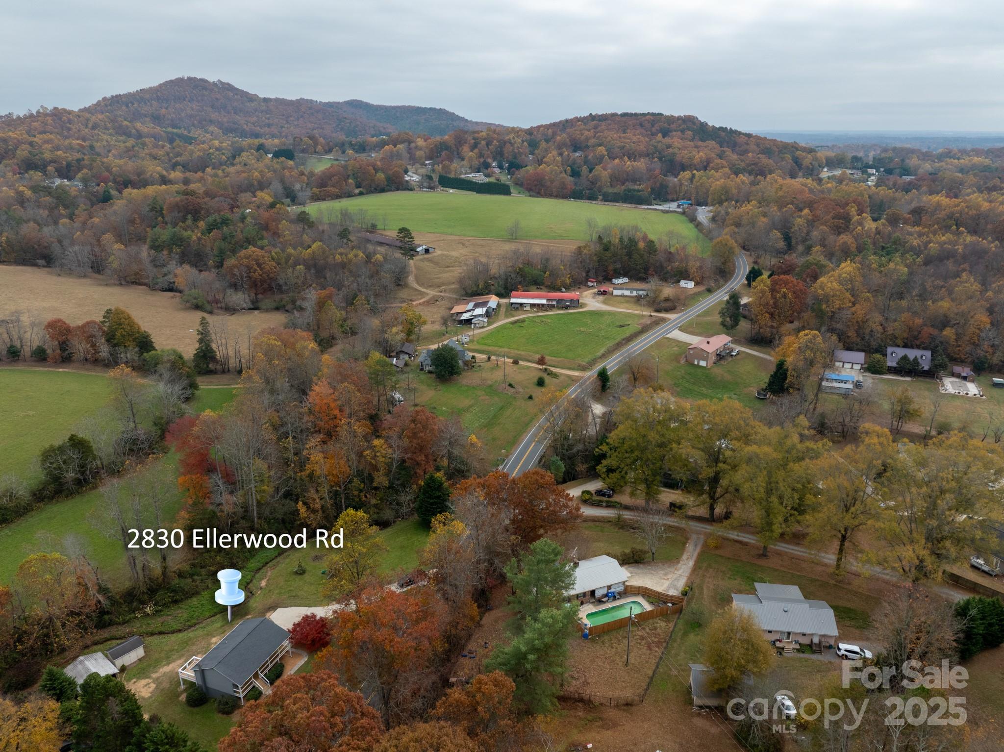 2830 Ellerwood Road Hudson, NC 28638 - Photo 12 of 46 an aerial view of a town with couple of houses