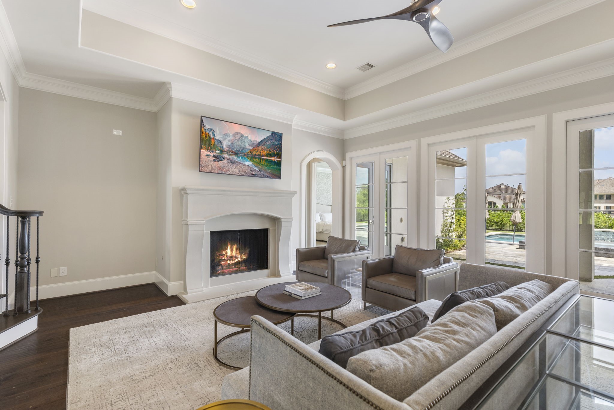 6806 West Warwick Lake Lane Spring, TX 77389 - Photo 8 of 50 a living room with furniture and a fireplace