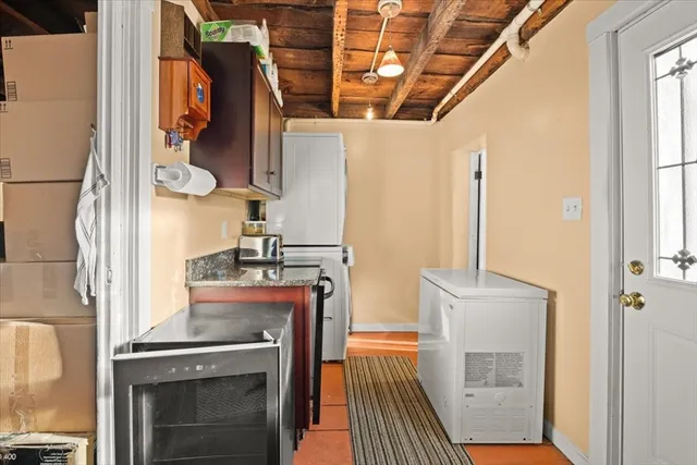 a view of walk in closet with window