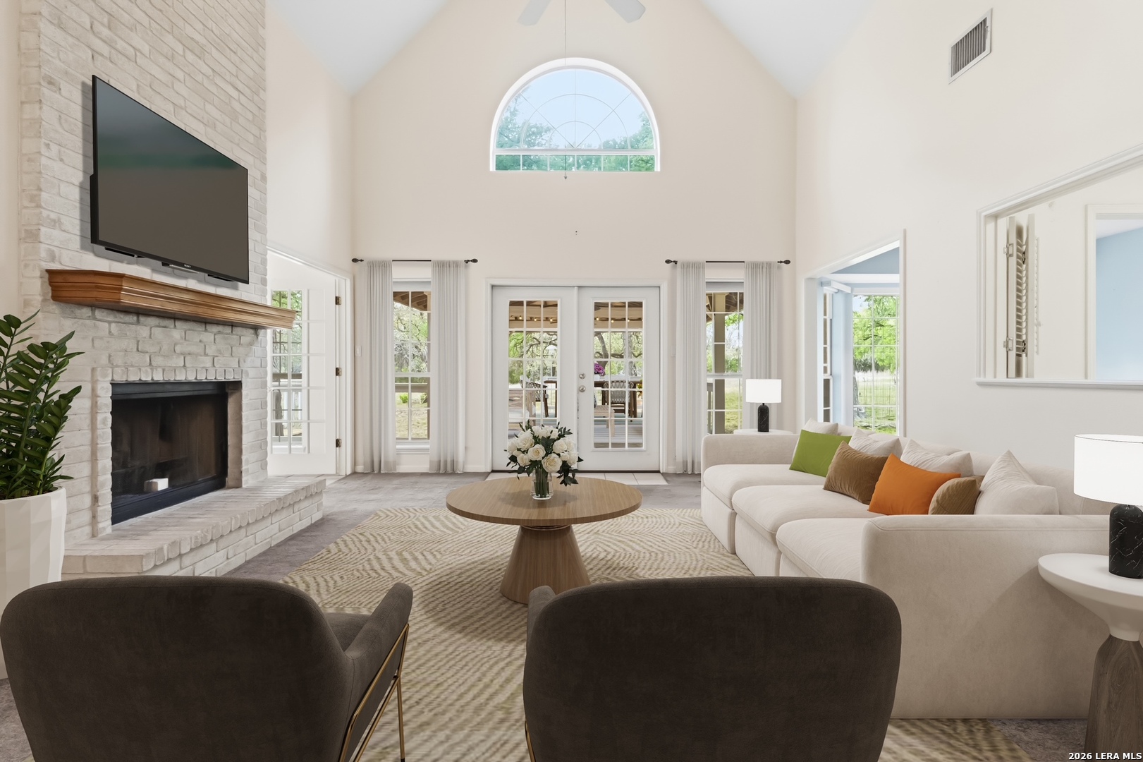 31949 Oak Ridge Parkway Bulverde, TX 78163 - Photo 5 of 50 a living room with furniture fireplace and flat screen tv