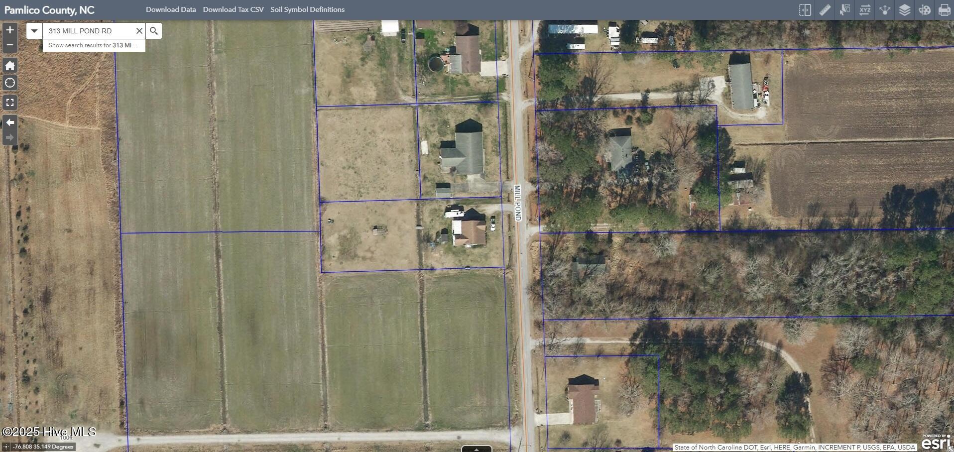 313 Mill Pond Road Bayboro, NC 28515 - Photo 25 of 27 GIS Image reference for approximate lot lines