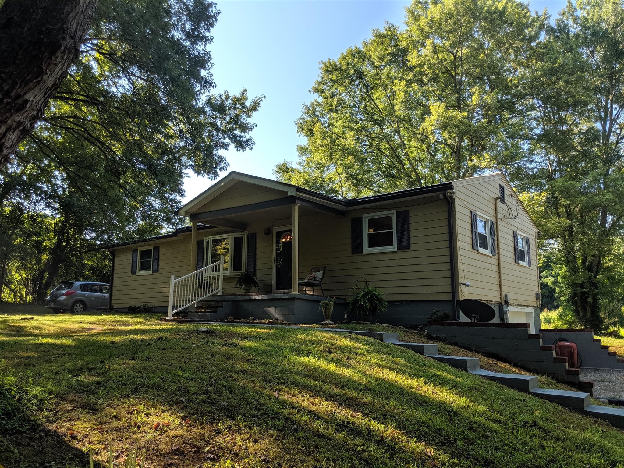 Front View.  Three bedrooms, two baths, full basement. 