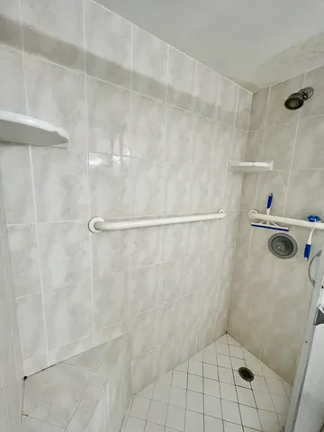 a bathroom with a shower
