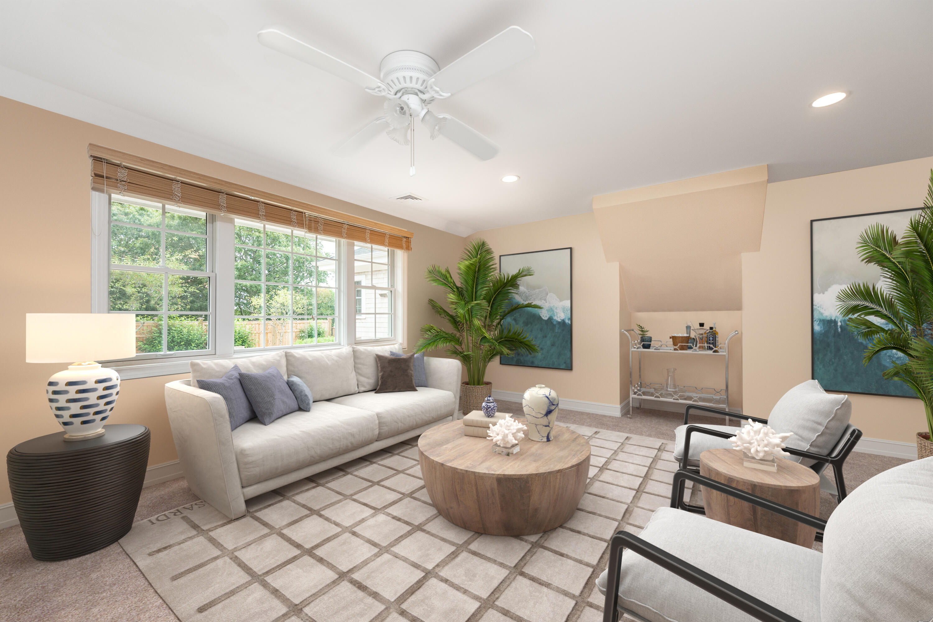 249 West Tisbury Road Edgartown, MA 02539 - Photo 10 of 24 a living room with furniture and a large window